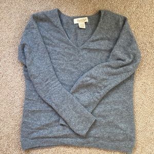grey peck and peck pure cashmere sweater size small